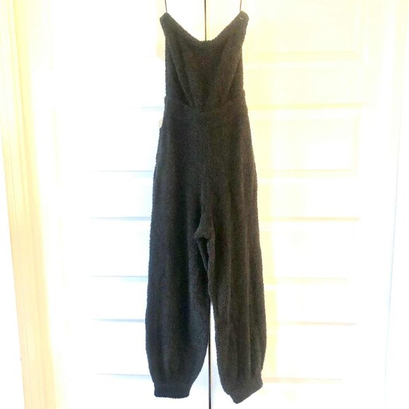 NWOT FREE PEOPLE BEACH Claire Teddy Plush Strapless One-Piece Jumpsuit Black XS - Picture 6 of 8